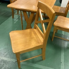 ダイニング5点セット　木製　ダイニングテーブル　椅子4脚　ナチュラル　カントリーの画像