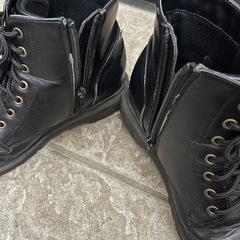 紐ブーツ　黒　LLサイズの画像