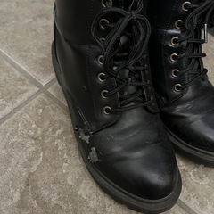紐ブーツ　黒　LLサイズの画像