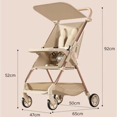 Ctkp ベビーウ おでかけバギー B型 折りたたみ式 超軽量 スクーター 折りたたみ スクーター 自立式 コンパクト バギー 丸洗い可 カーキの画像