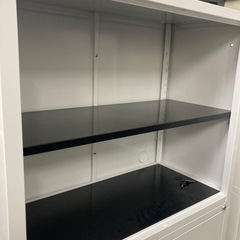 【OF-68】美品 ceha チェハ スチール書庫 ラテラルファイリングキャビネット 大容量 鍵付き A4 ホワイト＆ブラック 書類収納　検)事務机 オフィス チェア　会議 椅子　ロッカー　ミーティングテーブル　応接ソファ 店舗 事務所 什器　書庫 本棚 ラック デスク スチール 美品多数 格安 【中古オフィス家具】の画像