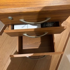 【無料/鍵なし】3段 キャスター付きチェスト デスクワゴン 木目調/引き取り優先の画像