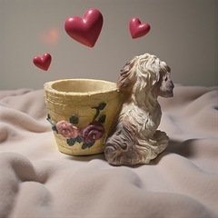 犬の置物　小物入れの画像