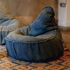 ビーズクッション デニム柄の画像