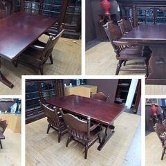 J40　飛騨産業 キツツキマーク カントリー ダイニング 4点セットの画像