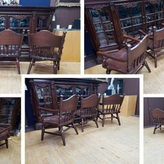 J40　飛騨産業 キツツキマーク カントリー ダイニング 4点セットの画像