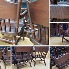 J40　飛騨産業 キツツキマーク カントリー ダイニング 4点セットの画像