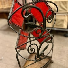 アイアン 傘立て アンブレラスタンド レトロ アンティーク ヴィンテージ ステンドグラス 風 インテリア雑貨 玄関収納 おしゃれ 鉄製 傘たて 傘スタンド カフェ風 デザイン家具の画像