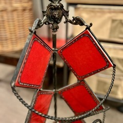 アイアン 傘立て アンブレラスタンド レトロ アンティーク ヴィンテージ ステンドグラス 風 インテリア雑貨 玄関収納 おしゃれ 鉄製 傘たて 傘スタンド カフェ風 デザイン家具の画像