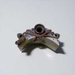 やちむん壺屋焼 末吉窯 魚紋泡瓶 完品の画像