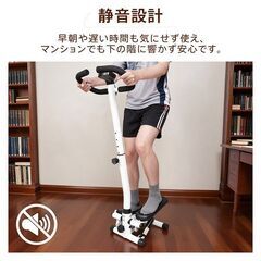【新品】ステッパー ハンドル付き ダイエット器具 ツイストステッパー 足踏み 健康器具 有酸素運動 運動器具 サイドステッパー 静 de175の画像