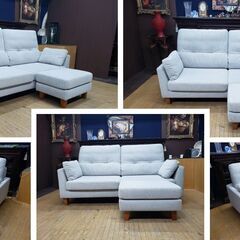 J39　展示品 大塚家具 取扱い 2Pソファ オットマン セットの画像