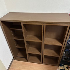 スライド式本棚（ブラウン）の画像