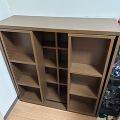 スライド式本棚（ブラウン）の画像