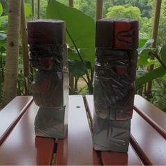 ヴィンテージ　アイヌ　木彫り　民芸品　ニポポ人形2体の画像