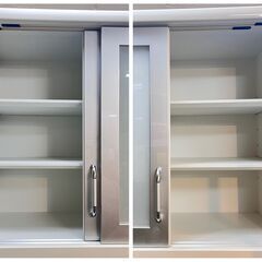 高橋木工所 キッチンボード ソフトクローズ引出し コンセント3口 横幅80cm奥行45cm高さ200cm 白 ホワイト 食器棚 レンジボード ★買取帝国 志木店の画像