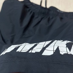 NIKE♢﻿ハーフパンツLL黒ブラックロゴプリントスポーツトレーニング紐付きの画像
