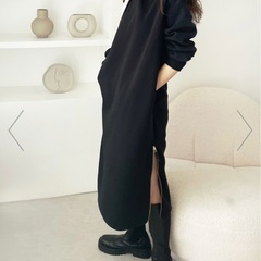 GeeRA  ジーラ  裏起毛裾ファスナーパーカーワンピース（レギュラー丈）の画像