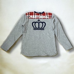 新品BABYDOLL♢ミッキー長袖TシャツMロゴ刺繍プリントチェックディズニーの画像