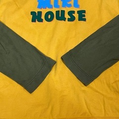 ミキハウス♢Tシャツ150ビッグロゴ日本製MIKIHOUSE切替カラーロンT長袖の画像