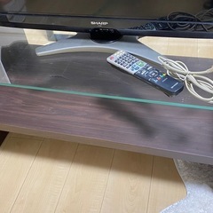 【受付終了】テレビ 32インチ　テレ　ビ台（ガラステーブル）のせっとセットの画像