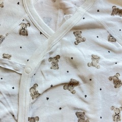 【新品未使用】クマ柄 コンビ 長肌着 肌着 新生児 ベビー 4点 50 60の画像