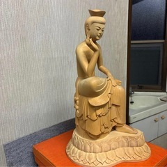 弥勒菩薩 仏像 木彫りの画像