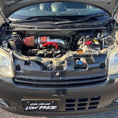 ⭐️エッセカスタム(H21年)⭐️                       車検R8年3月❗️人気のブラックメタリック‼️5MTミッション‼️‼️                                零1000パワーチャンバー❗️社外ホイール❗️ローダウン❗️ボンネットカーボン調❗️の画像