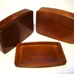 天然木製　お弁当箱 ランチボックス ナチュラル 間仕切りの画像