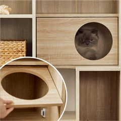 美品　LOWYA　[幅90] キャットウォーク付き壁面本棚 収納棚 リバーシブル 木製の画像