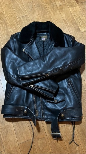 バンソン　貴重ボア付きダブルライダース