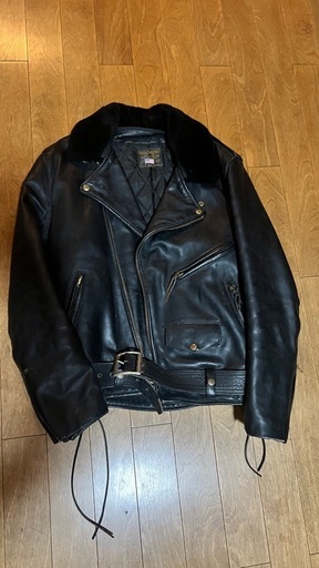 バンソン　貴重ボア付きダブルライダース