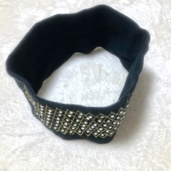 ヘアバンド:黒＆キラキラ付き:ヘアアクセサリーの画像