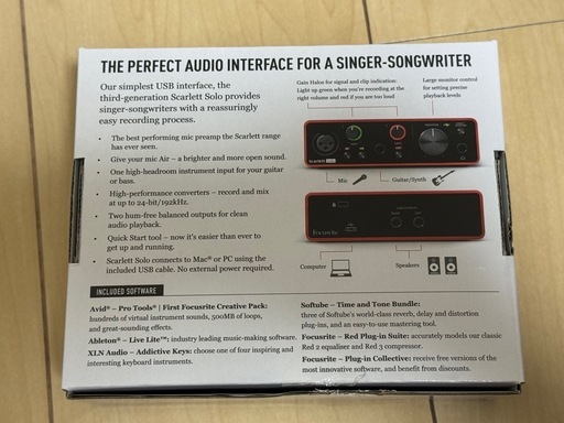 ? Focusrite Scarlett Solo（第3世代）オーディオインターフェース【未使用・美品】