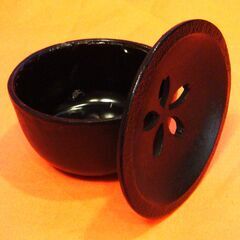 南部鉄器　直径112　高さ65　岩鋳　茶こぼし　茶殻入れ　茶器　建水　工芸品の画像