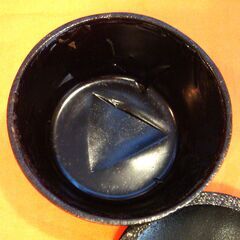 南部鉄器　直径112　高さ65　岩鋳　茶こぼし　茶殻入れ　茶器　建水　工芸品の画像