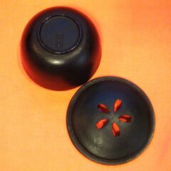 南部鉄器　直径112　高さ65　岩鋳　茶こぼし　茶殻入れ　茶器　建水　工芸品の画像