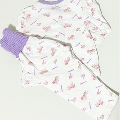 100 秋冬パジャマ　中厚手　やわらか　腹巻き付き　ユニコーン柄　女の子の画像