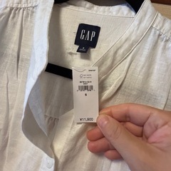 新品 定価11900円 ギャップ 春夏 リネン コットン バンドカラーワンピース　Sの画像
