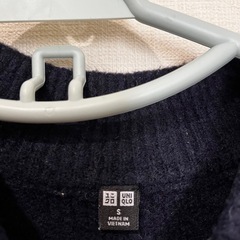 UNIQLO ユニクロ リブニットセーター ハイネックニット ダークネイビー Sの画像