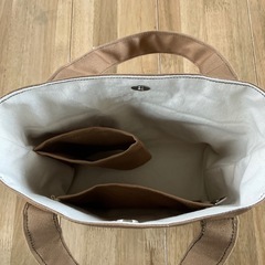 【ハンドメイド】帆布ミニトートバッグ カフェオレ1031新品未使用の画像