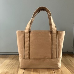 【ハンドメイド】帆布ミニトートバッグ カフェオレ1031新品未使用の画像
