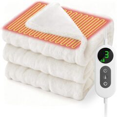 電気毛布 タイマー付き ブランケット 電気ブラン 肩掛け 膝掛け 丸洗い可の画像