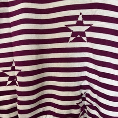 LUCA ボーダーVネックニットプルオーバー ホワイト×パープルの画像