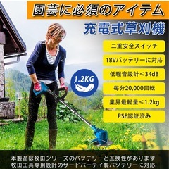 【新品未使用】充電式 電動草刈り機 軽量1.2kg 多替刃付きの画像