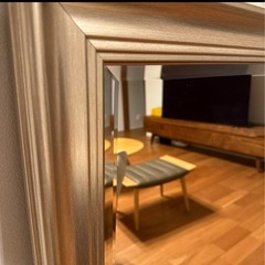 銀塗装アンティーク鏡の画像