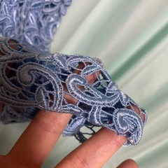 ブルーのジャケットワンピの画像