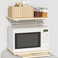 炊飯器、電子レンジ、スライド棚付き電子レンジラック3点セットの画像