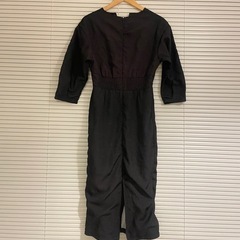 ふくれジャガードキーネックワンピース （ブラック）の画像