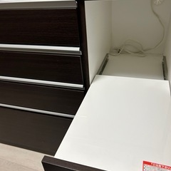 ニトリ 食器棚　キッチンカウンター ダークブラウン （レジューム）120cmの画像